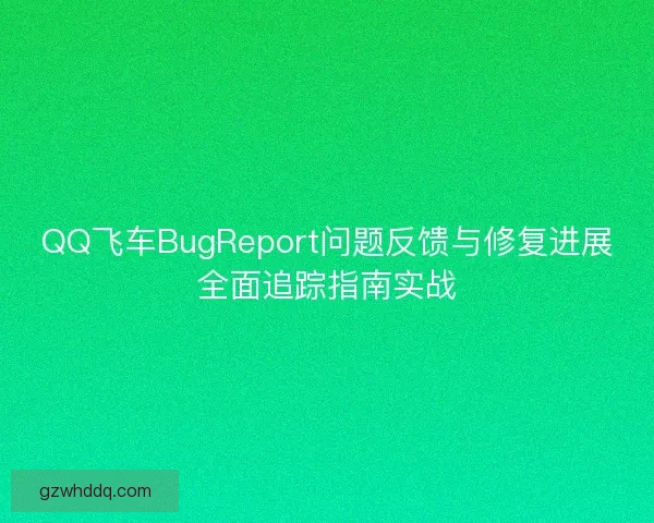 QQ飞车BugReport问题反馈与修复进展全面追踪指南实战