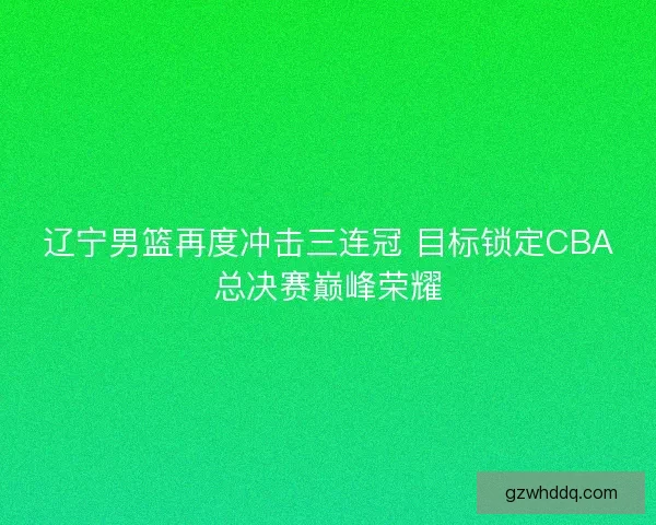 辽宁男篮再度冲击三连冠 目标锁定CBA总决赛巅峰荣耀