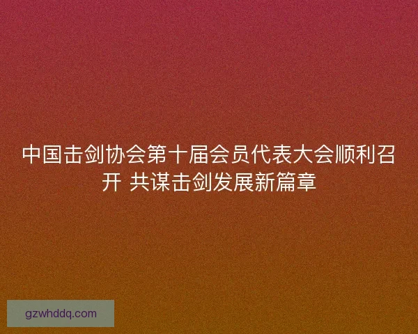 中国击剑协会第十届会员代表大会顺利召开 共谋击剑发展新篇章