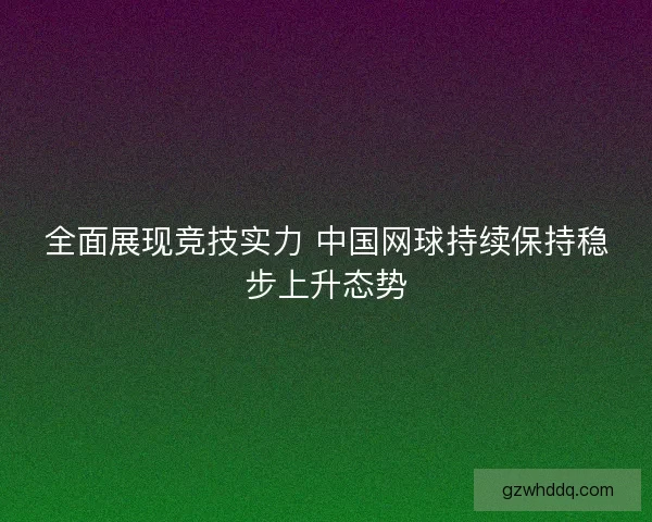 全面展现竞技实力 中国网球持续保持稳步上升态势