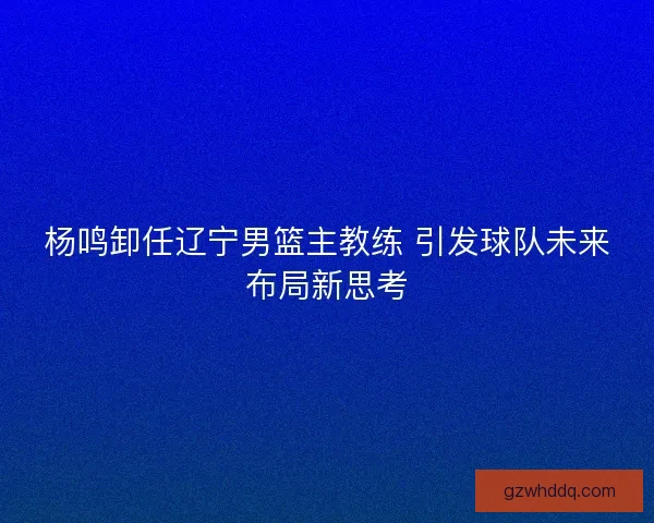 杨鸣卸任辽宁男篮主教练 引发球队未来布局新思考