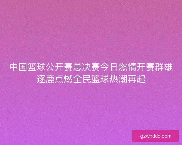 中国篮球公开赛总决赛今日燃情开赛群雄逐鹿点燃全民篮球热潮再起 中国篮球公开赛总决赛今日燃情开赛群雄逐鹿点燃全民篮球热潮再起